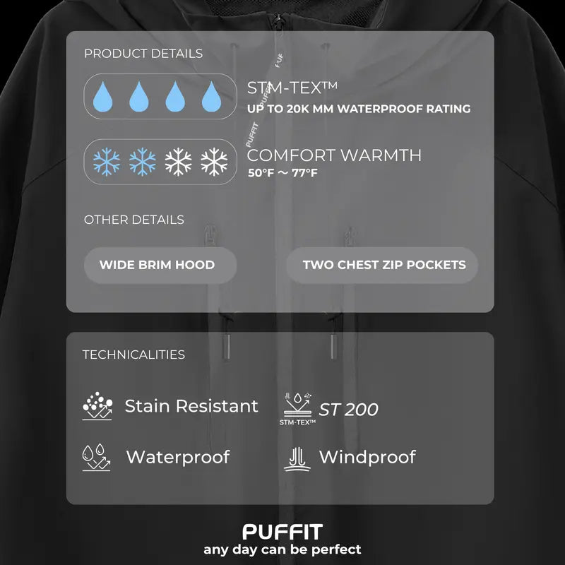 STM-TEX™ One Size Short Oversized Rain Jacket